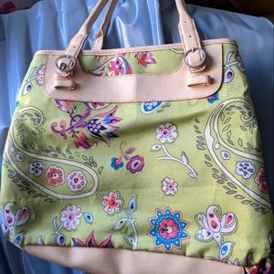 Etienne Aigner green floral handbag